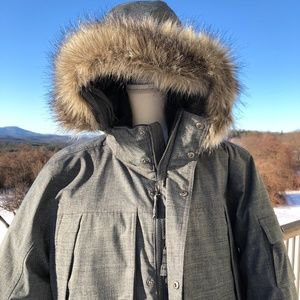 L.L. Bean Gray Puffer Jacket (Missing Fur Piece)